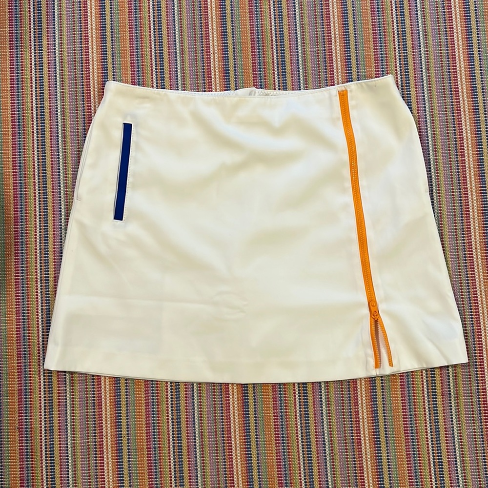 Annika by Cutter & Buck White Golf Skirt with deep pockets & comfy shorts 4 EUC